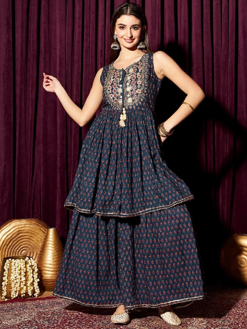 Women's Blue Festive Kurta Set