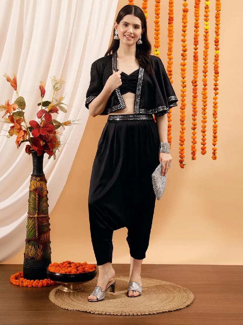 Women's Black Festive Co-ords Set