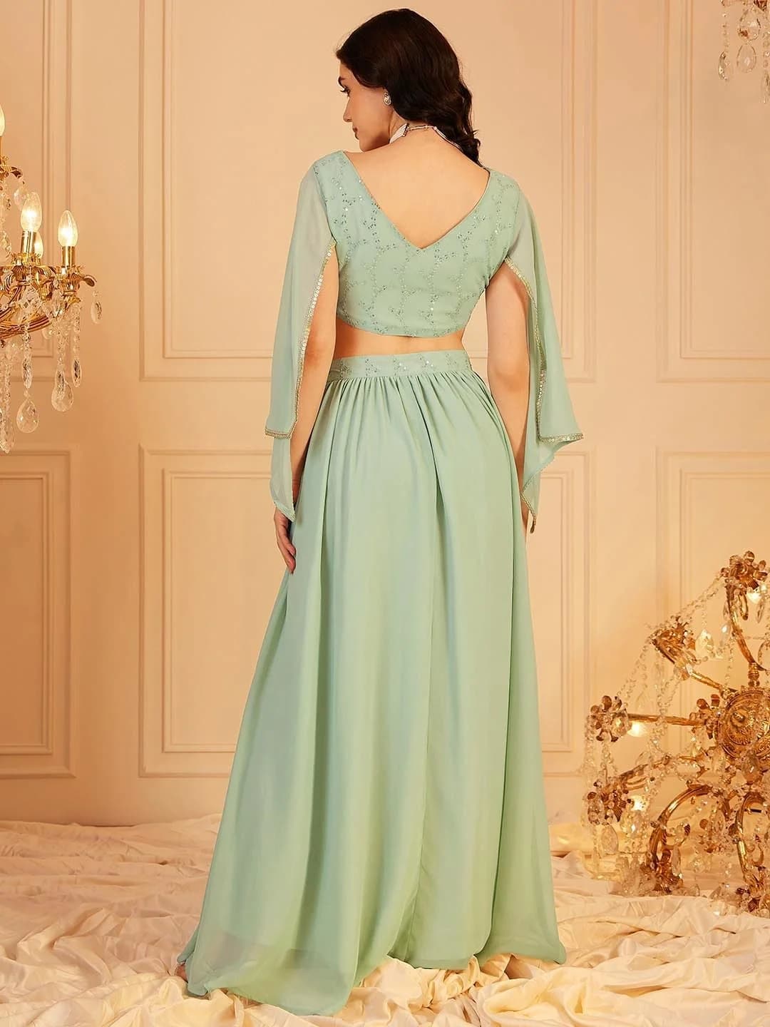 Women's Green Festive Co-ords Set