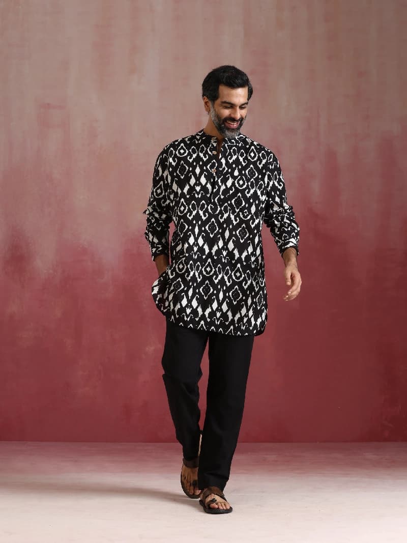 Men's Black Festive Tie-Dye Co-ords Set