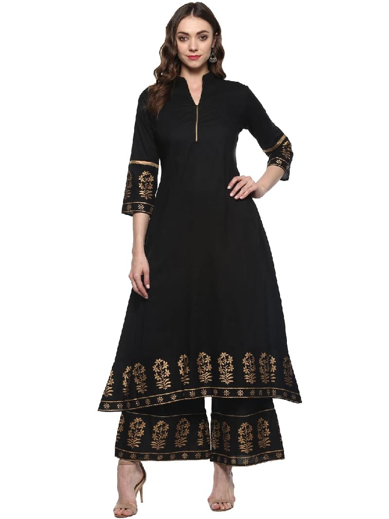 Women's Black Festive Kurta Set