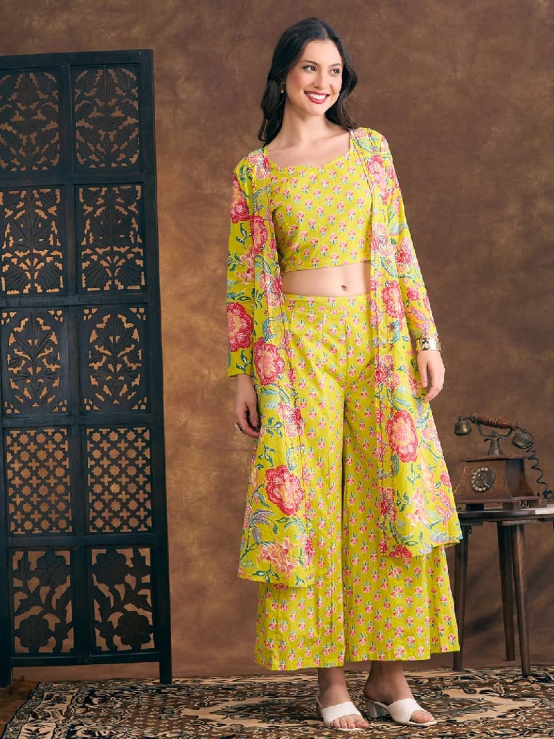 Women's Green Festive Kurta Set