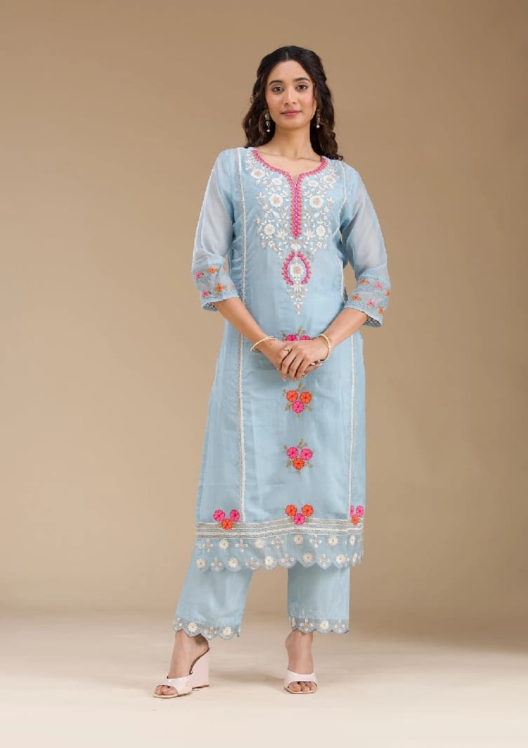 Women's Blue Casual Salwar Suit