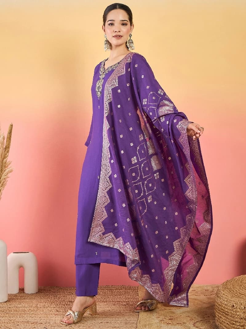 Women's Blue Festive Kurta Set