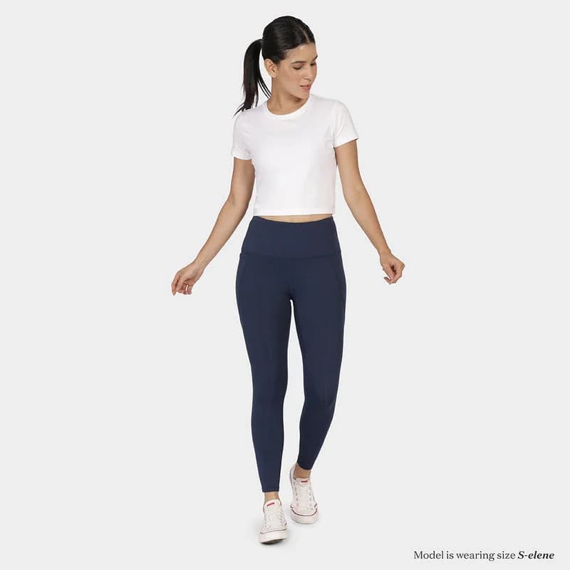Women's Blue Sports Solid Leggings