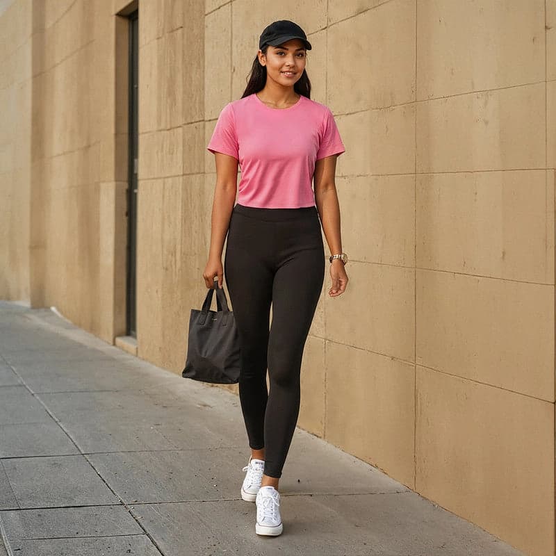 Women's Black Sports Solid Legging