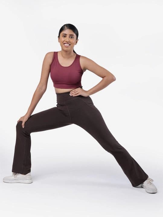 Women's Brown Sports Solid Trouser