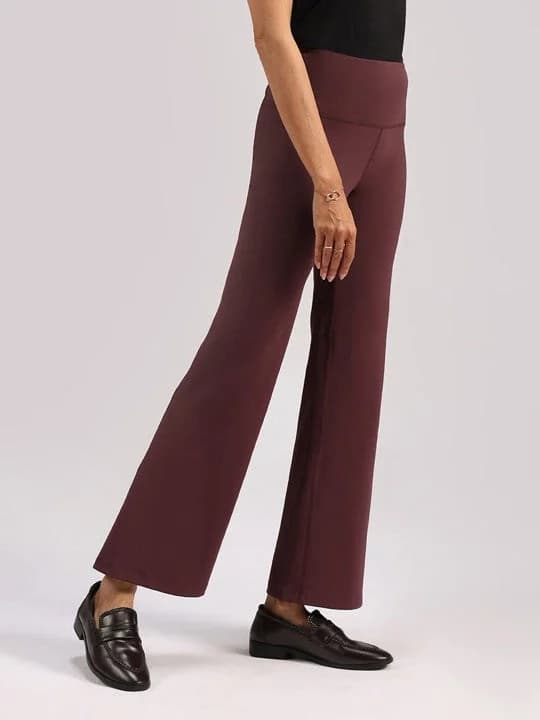 Women's Purple Sports Solid Trouser