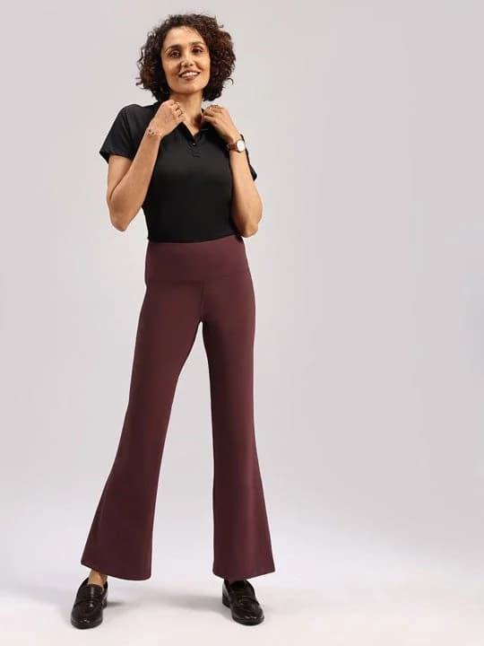 Women's Purple Sports Solid Trouser