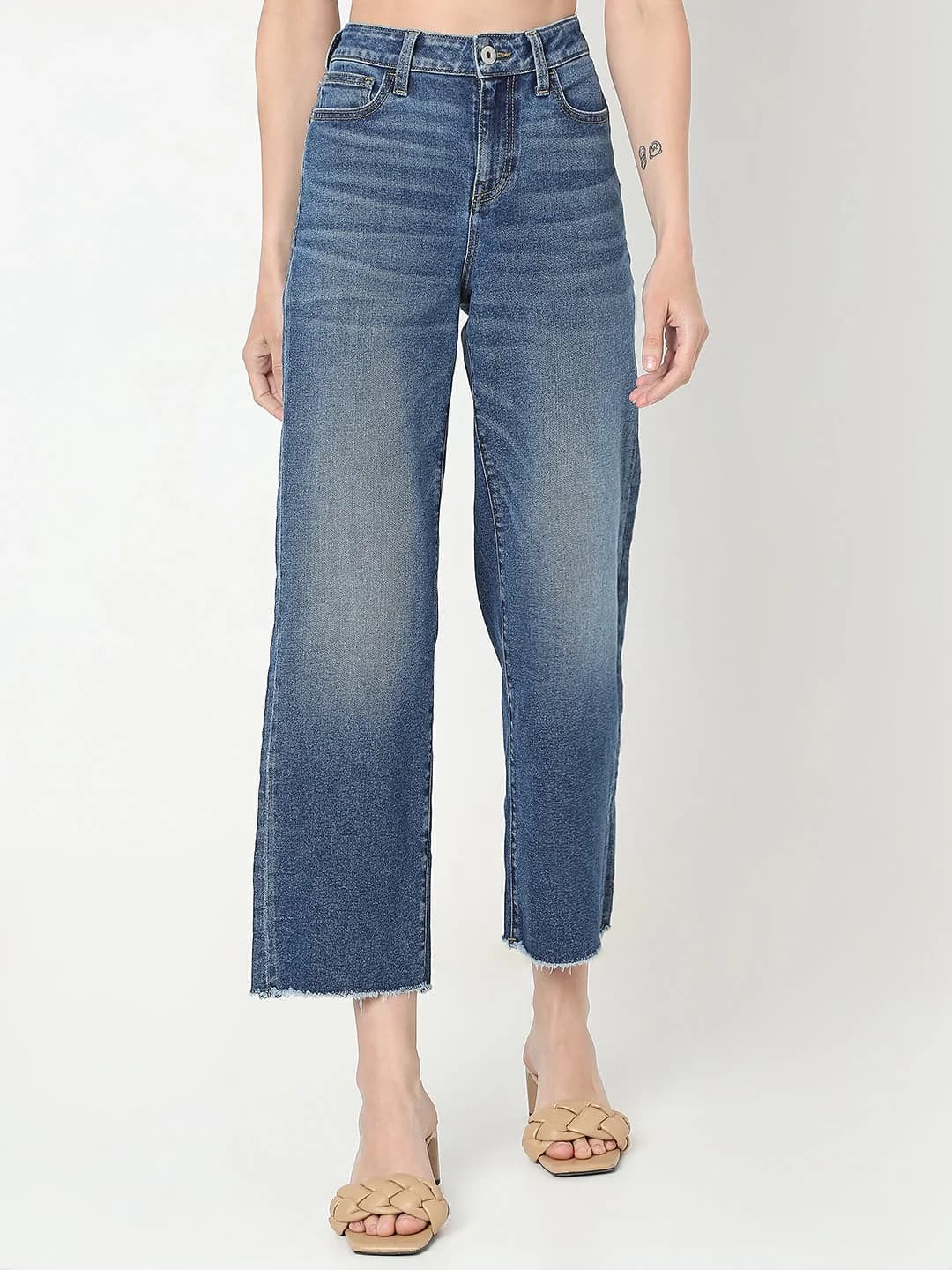 Women's Blue Casual Solid Jeans