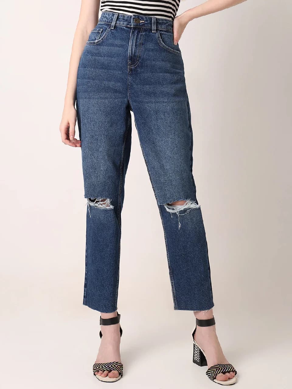 Women's Blue Casual Solid Jeans