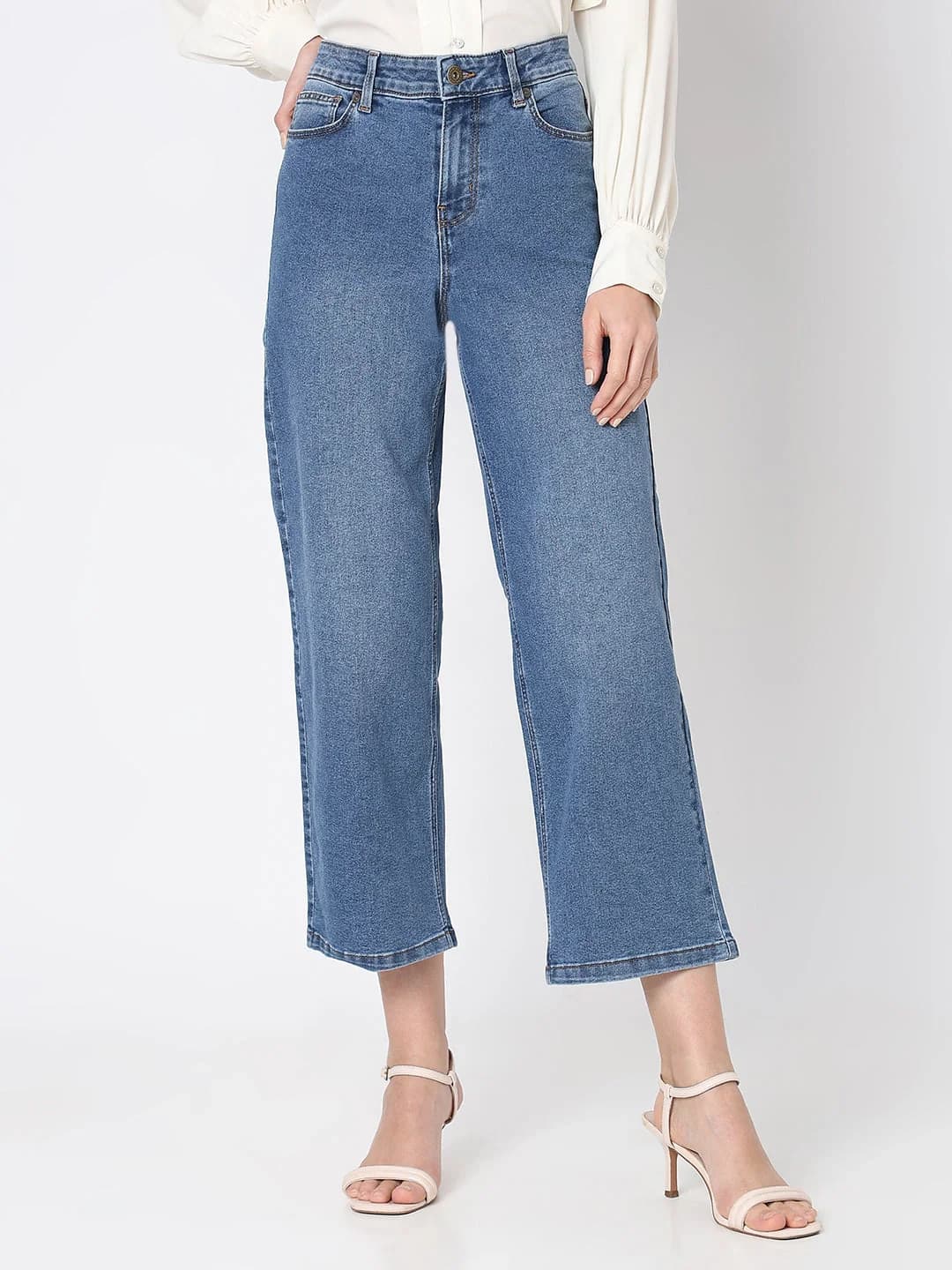 Women's Blue Casual Solid Jeans