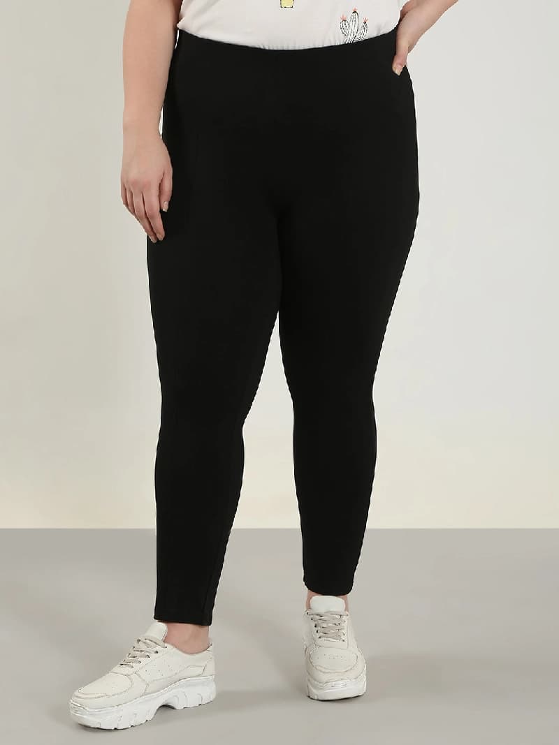 Women's Black Casual Solid Trouser