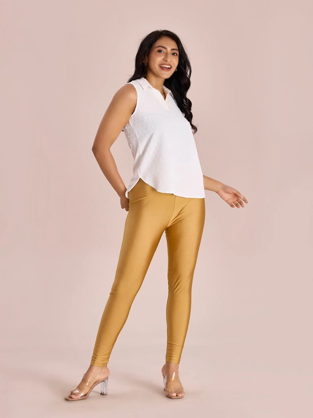 Women's Brown Casual Solid Slim Fit Legging