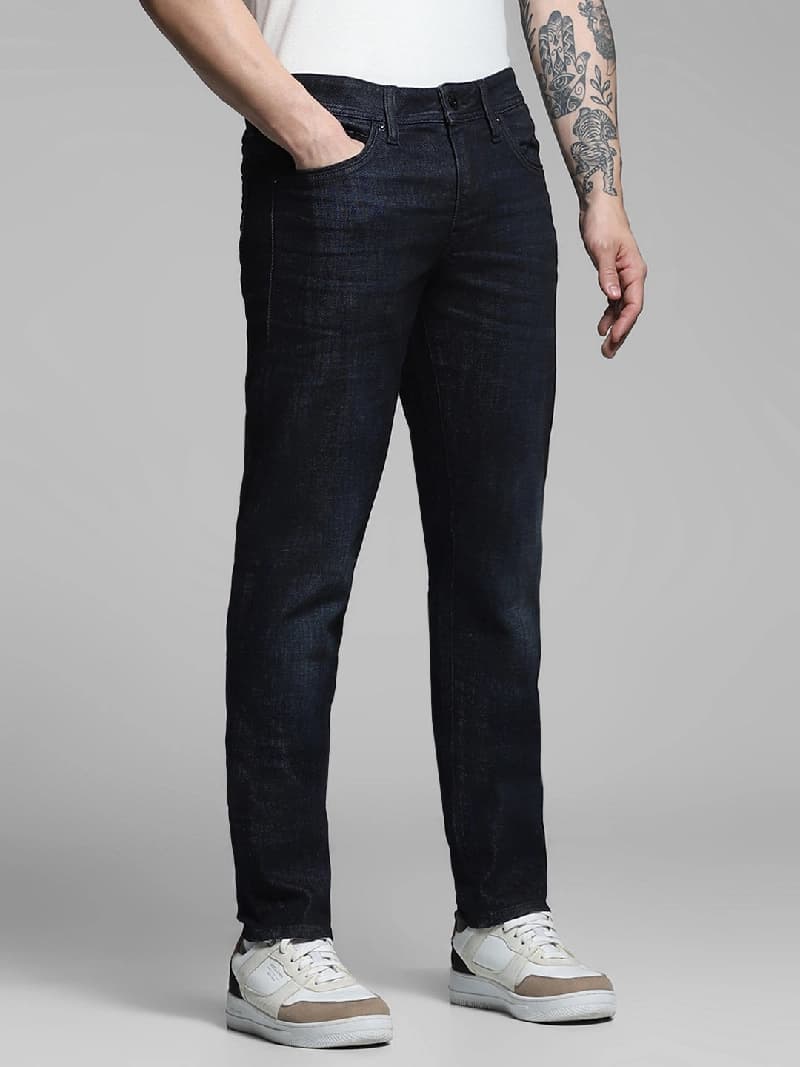 Men's Blue Casual Slim Fit Solid Jeans