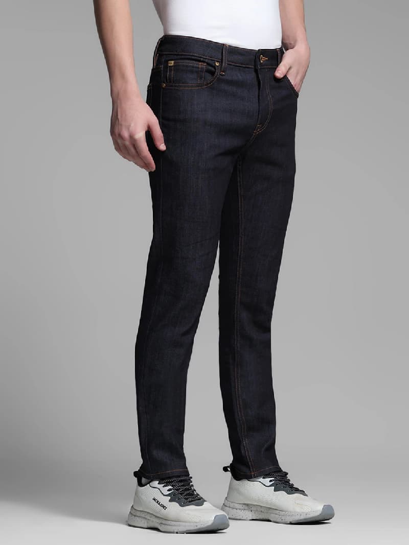 Men's Blue Casual Slim Fit Solid Jeans