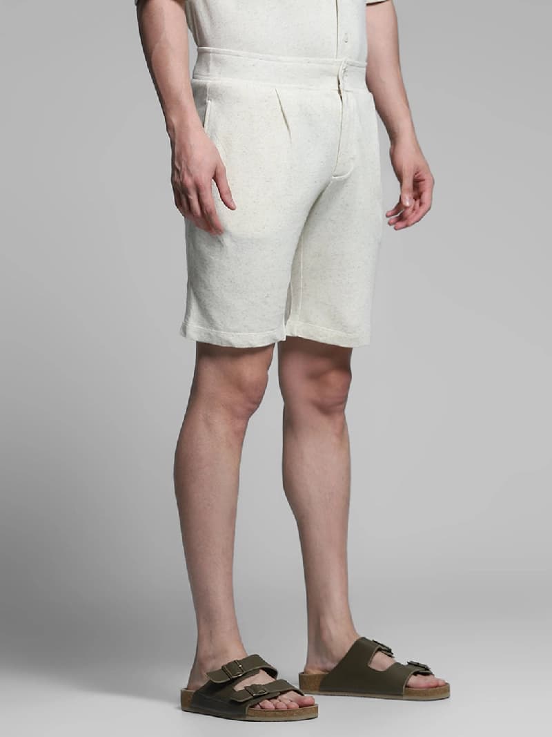 Men's White Casual Regular Fit Solid Shorts