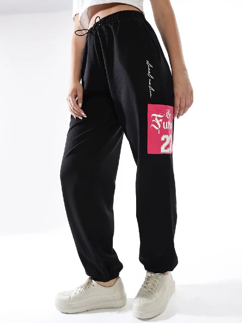 Women's Terry Black Track Pant