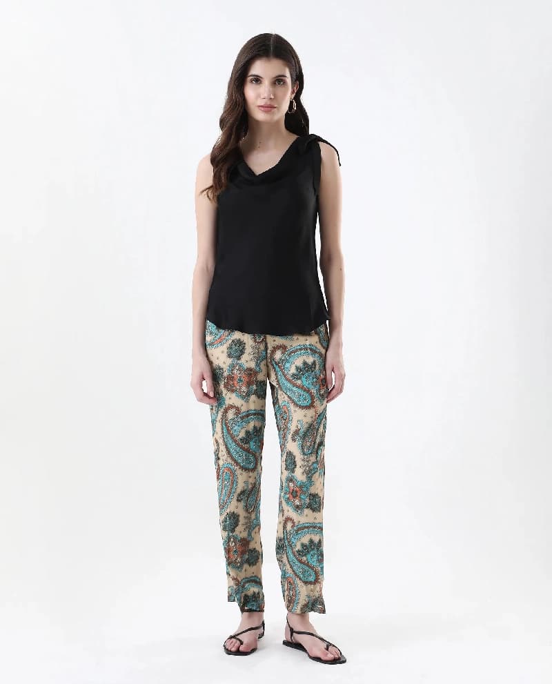 Women's Multicolor Casual Printed Straight Fit Trouser
