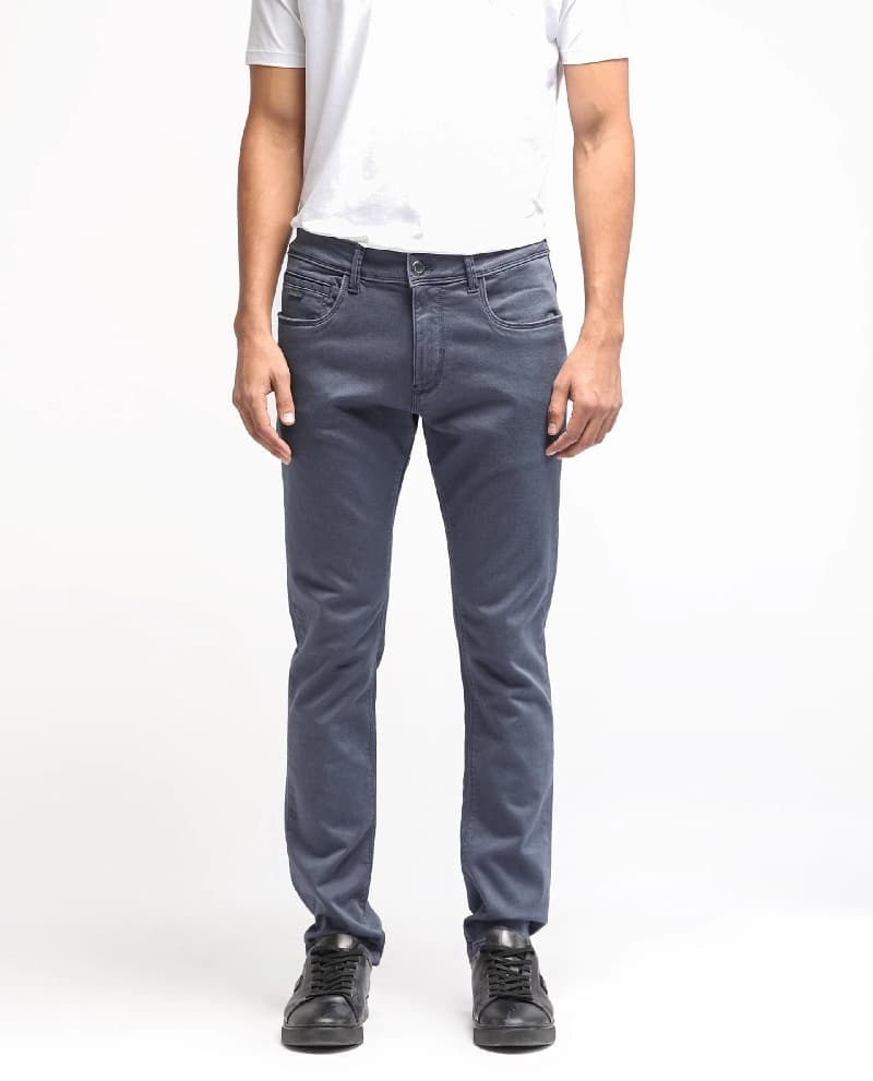 Men's Grey Casual Solid Slim Fit Jeans