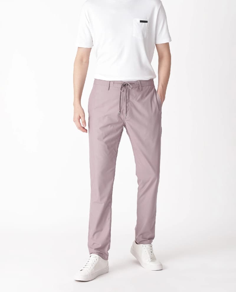 Men's Purple Casual Solid Straight Fit Trouser