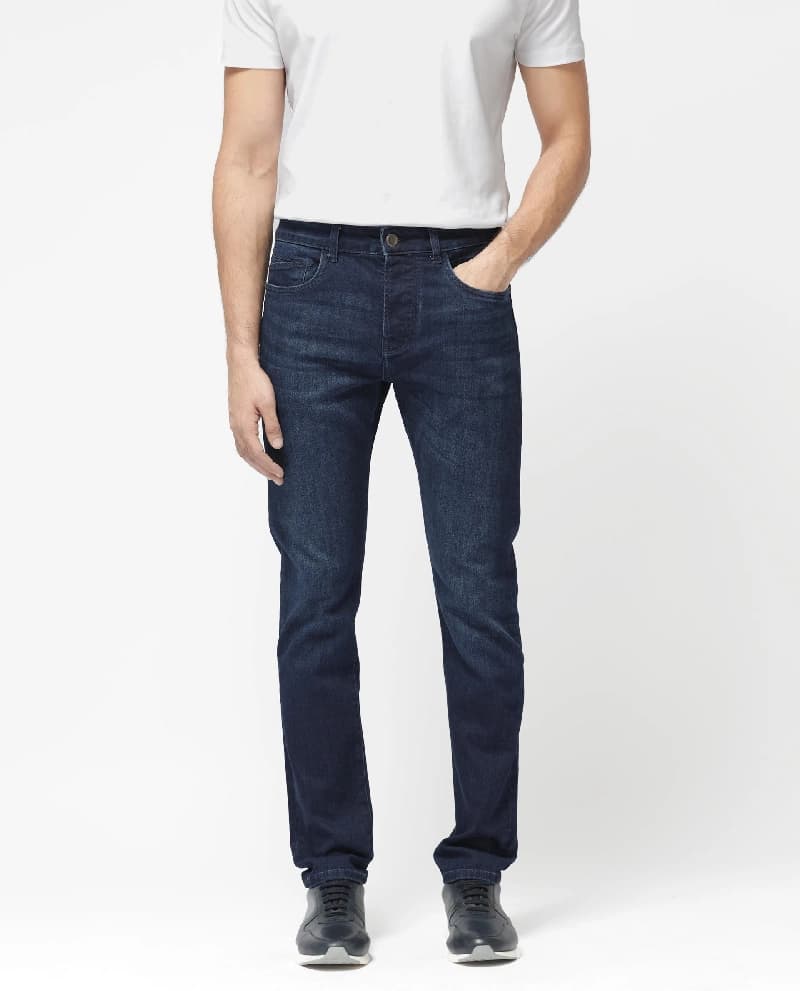 Men's Blue Casual Solid Tapered Fit Jeans
