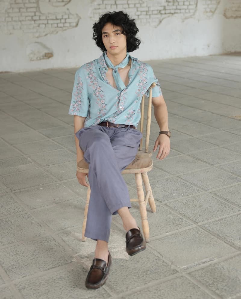 Men's Purple Casual Solid Straight Fit Trouser