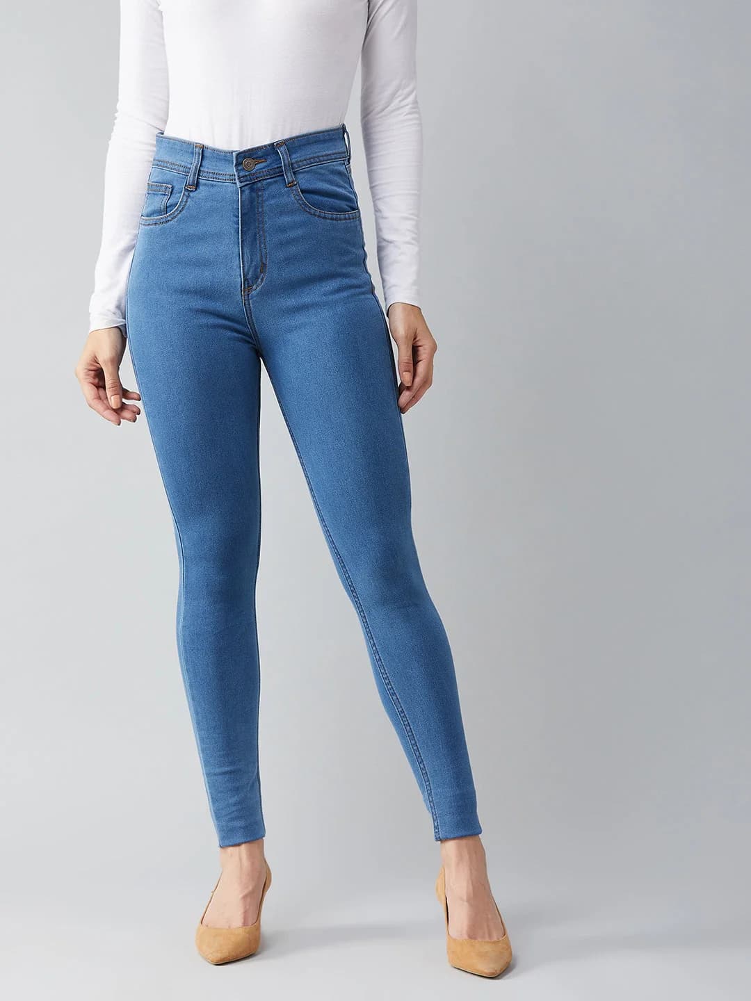 Women's Blue Casual Skinny Fit Jeans