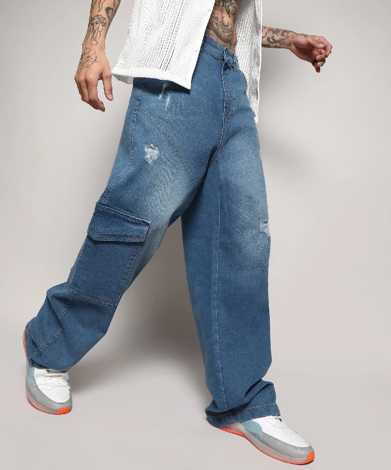 Men's Blue Casual Solid Jeans