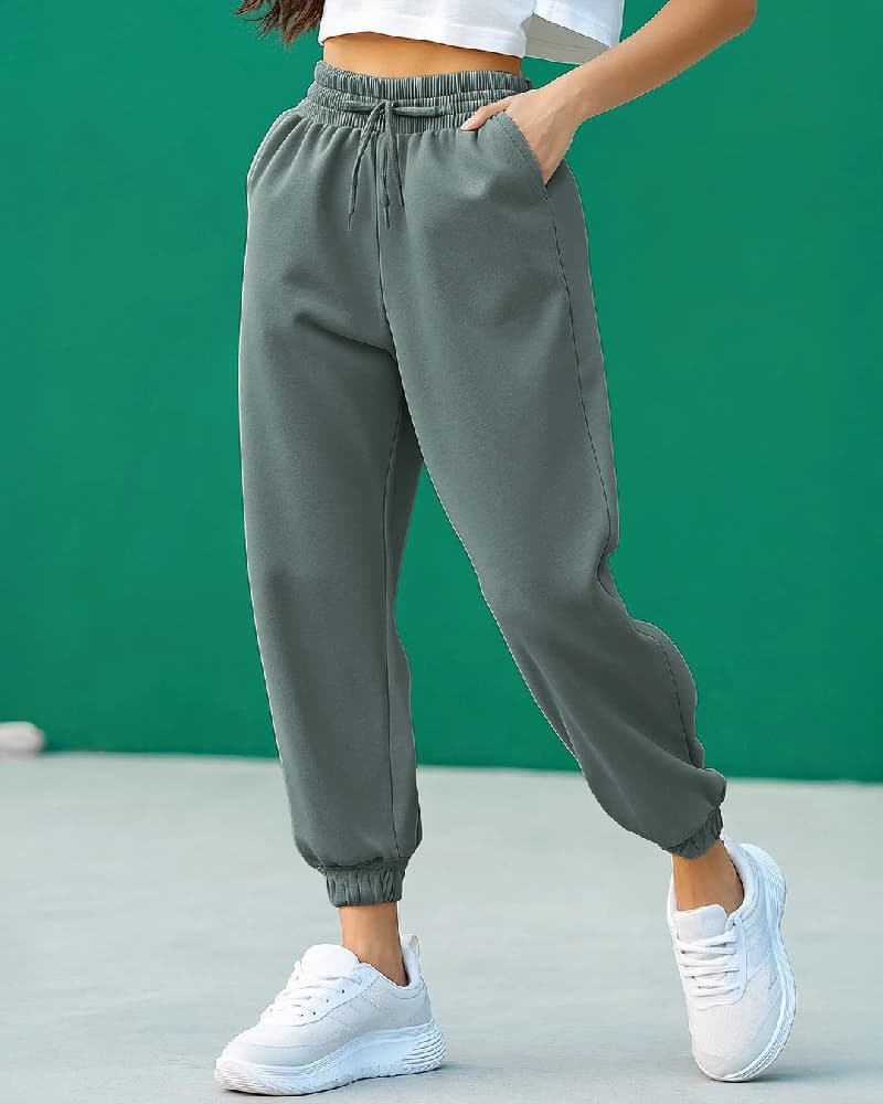 Women's Grey Casual Solid Jogger