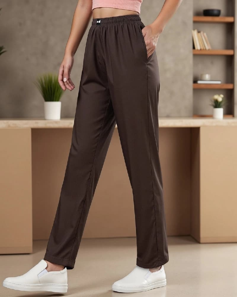 Women's Brown Casual Solid Pyjama