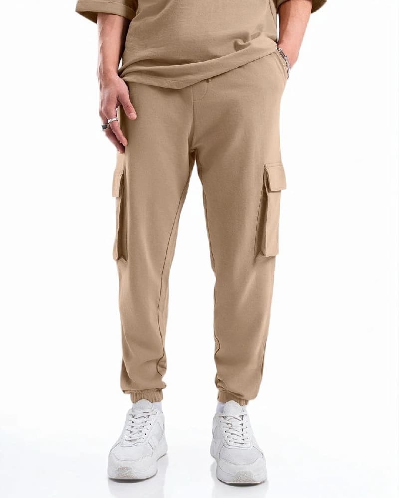 Men's Brown Casual Solid Cargo