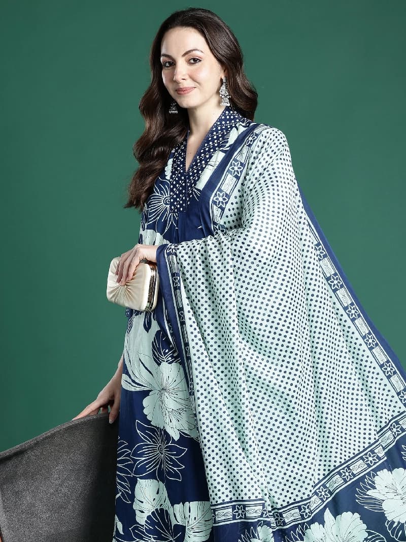Women's Blue Festive Kurta Set