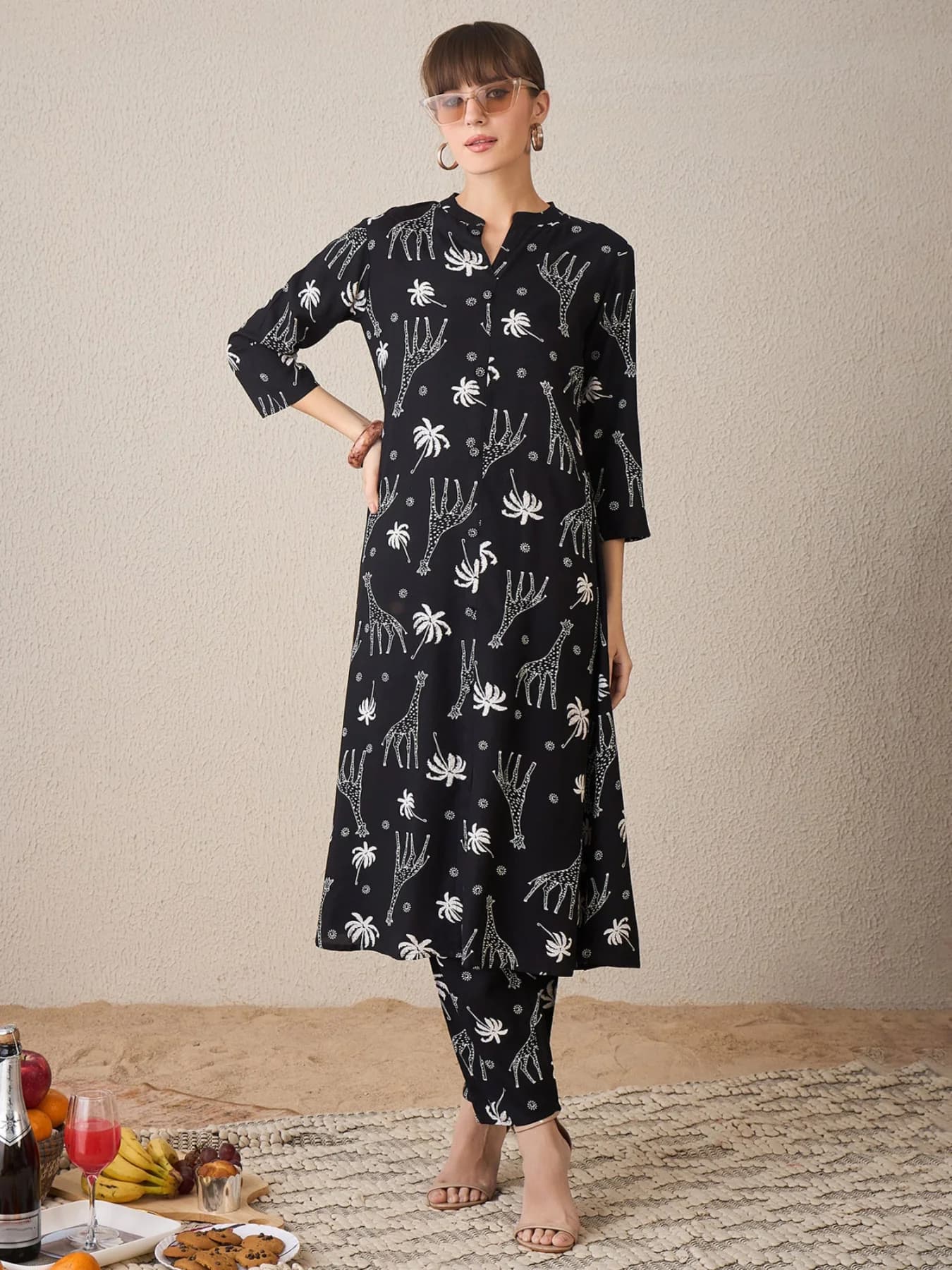 Women's Black Festive Kurta Set