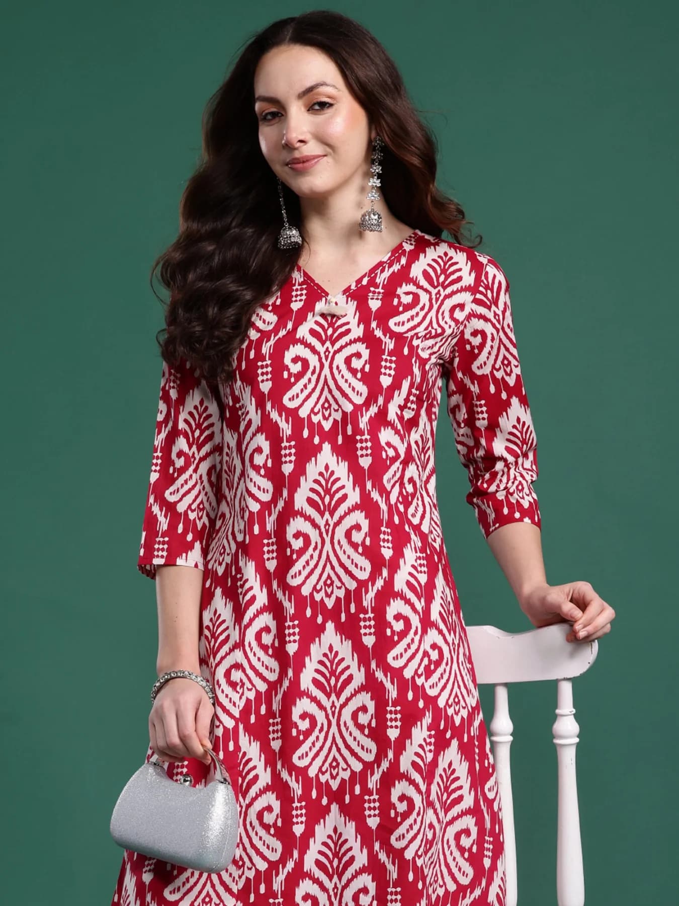 Women's Pink Festive Kurta Set