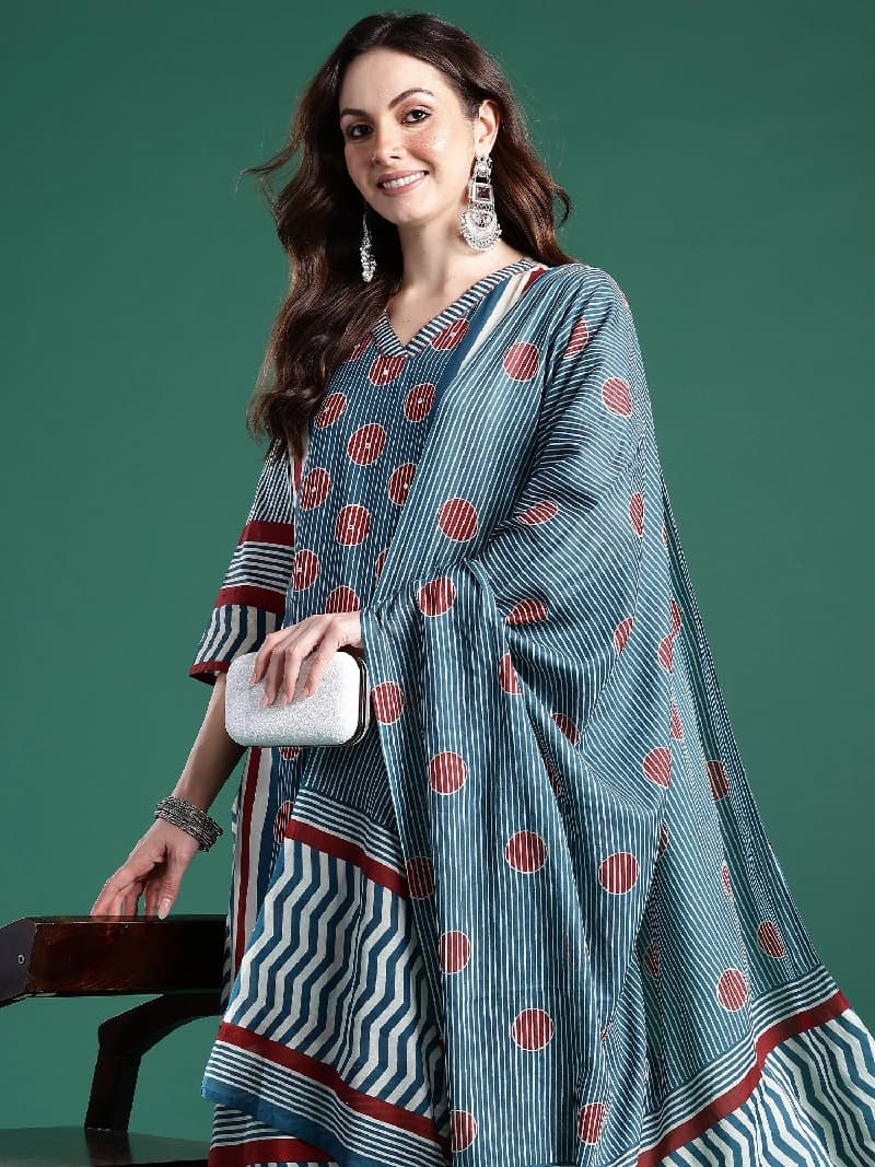Women's Blue Festive Kurta Set