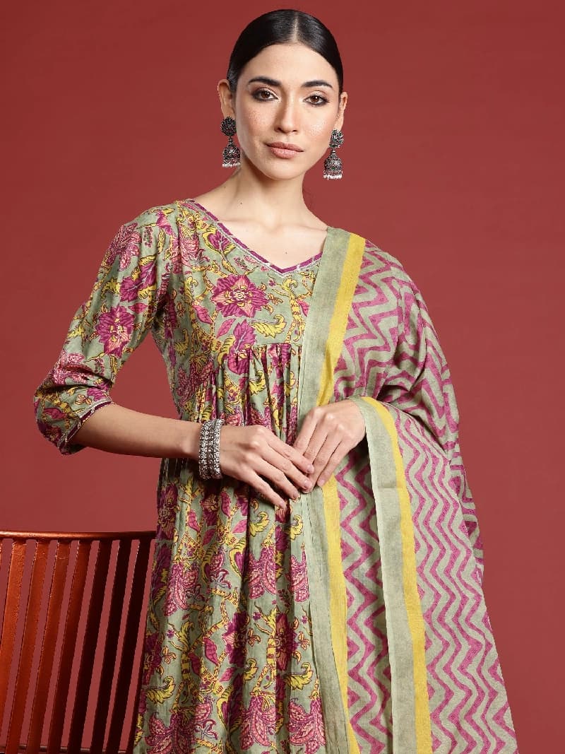 Women's Grey Festive Kurta Set