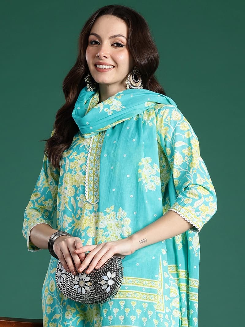 Women's Blue Festive Kurta Set