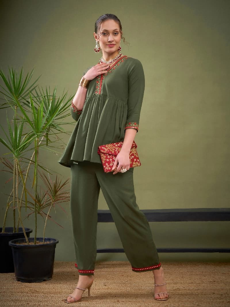 Women's Green Casual Co-ords Set