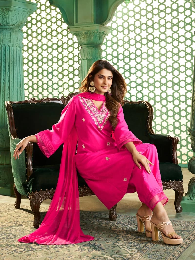 Women's Pink Festive Kurta Set