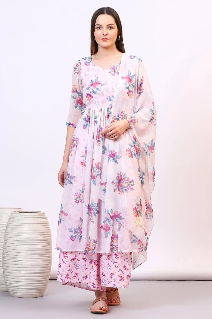 Women's Purple Casual Kurta Set