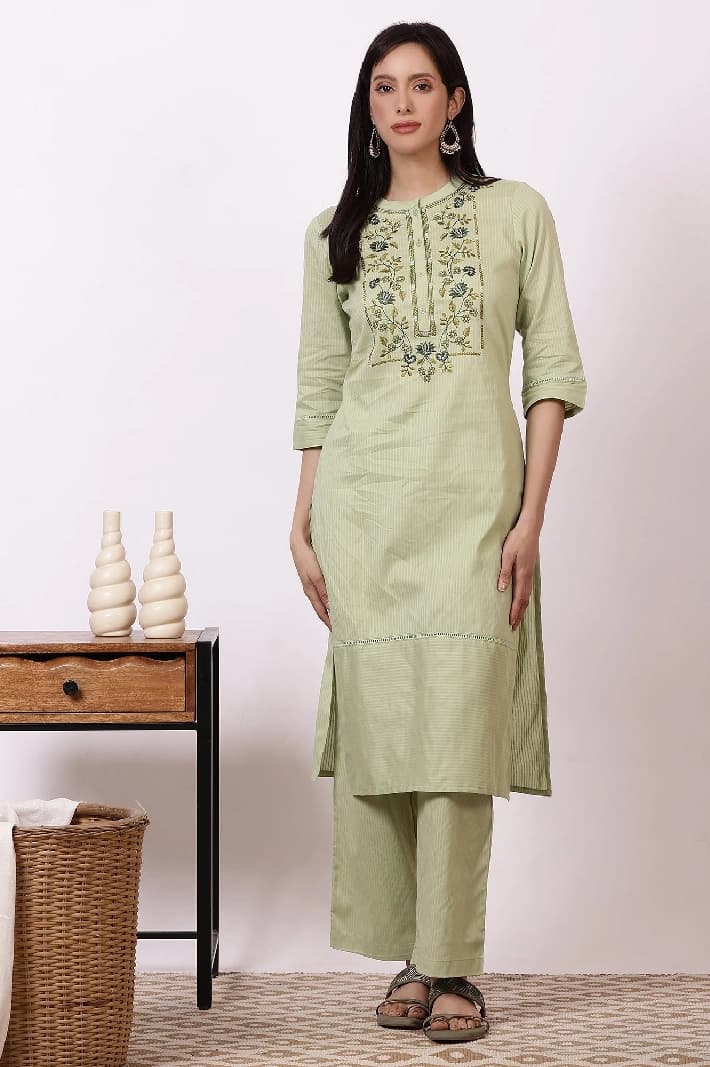 Women's Green Casual Kurta Set