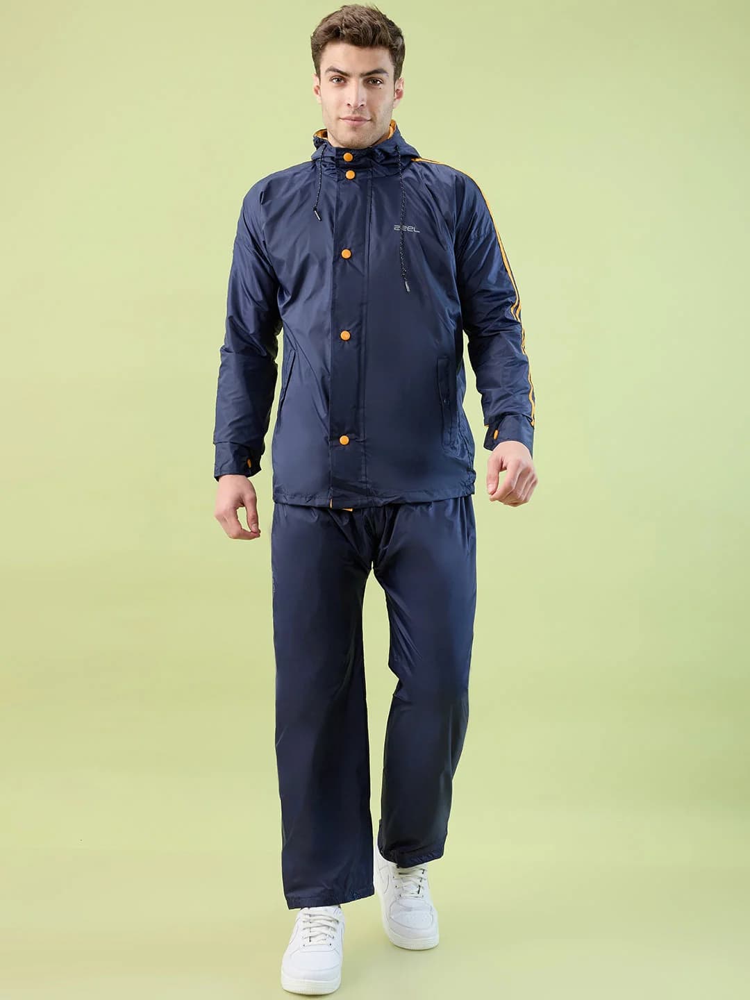 Men's Blue Mango Button Polyester and PVC Rainsuit