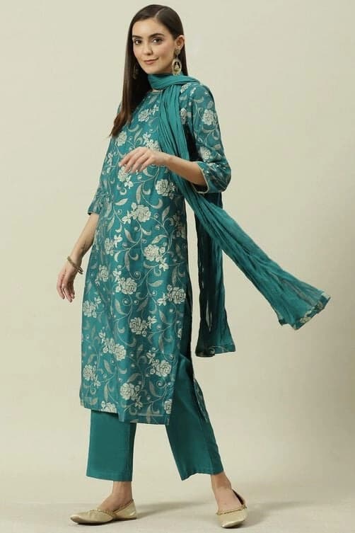 Women's Green Festive Kurta Set