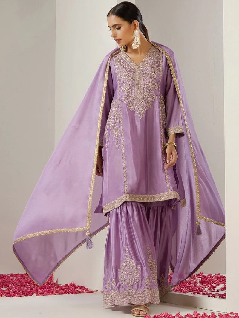 Women's Purple Casual Kurta Set