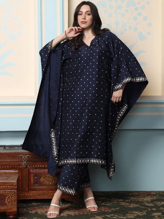 Women's Blue Casual Kurta Set