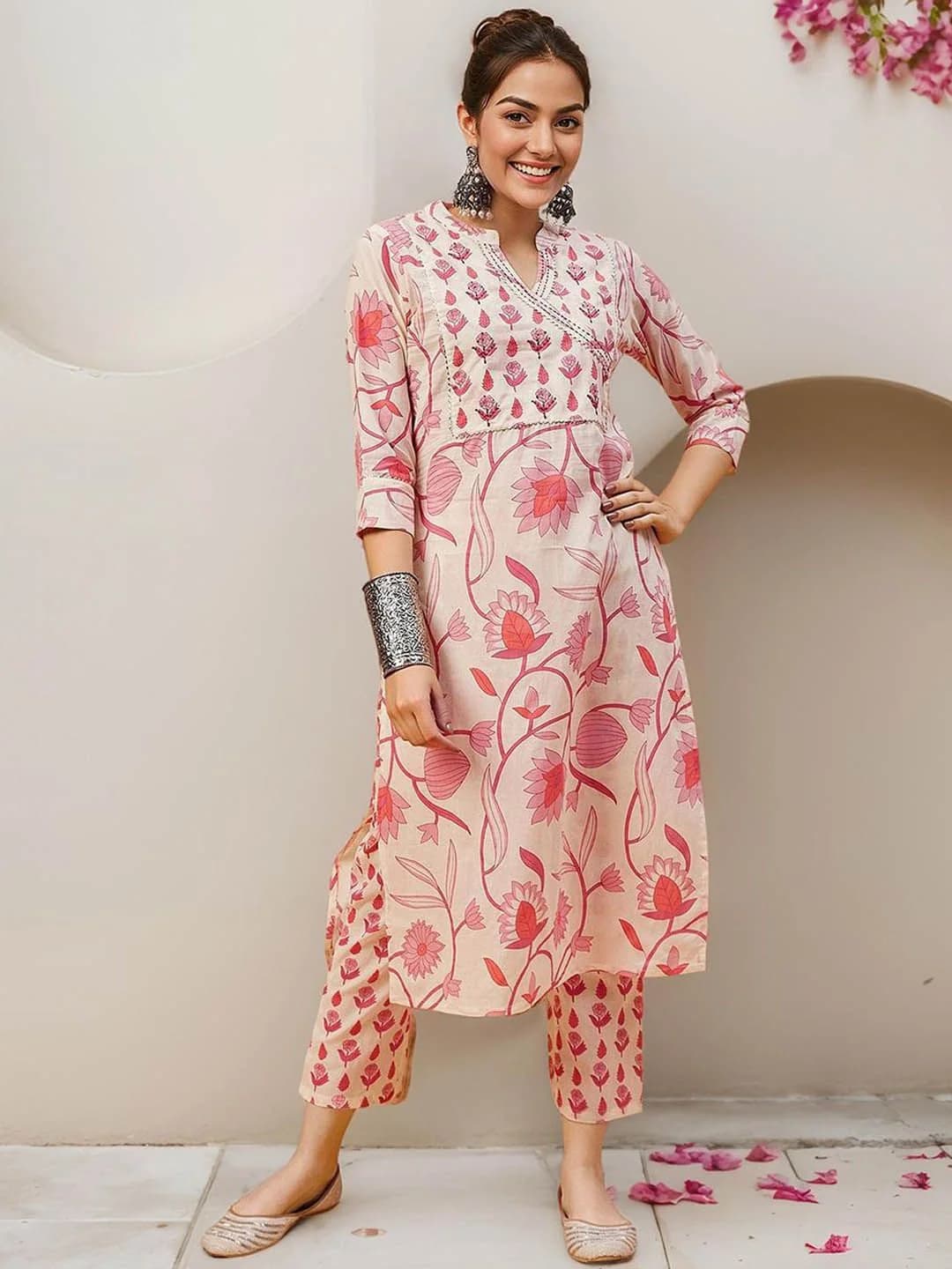 Women's White Casual Kurta Set