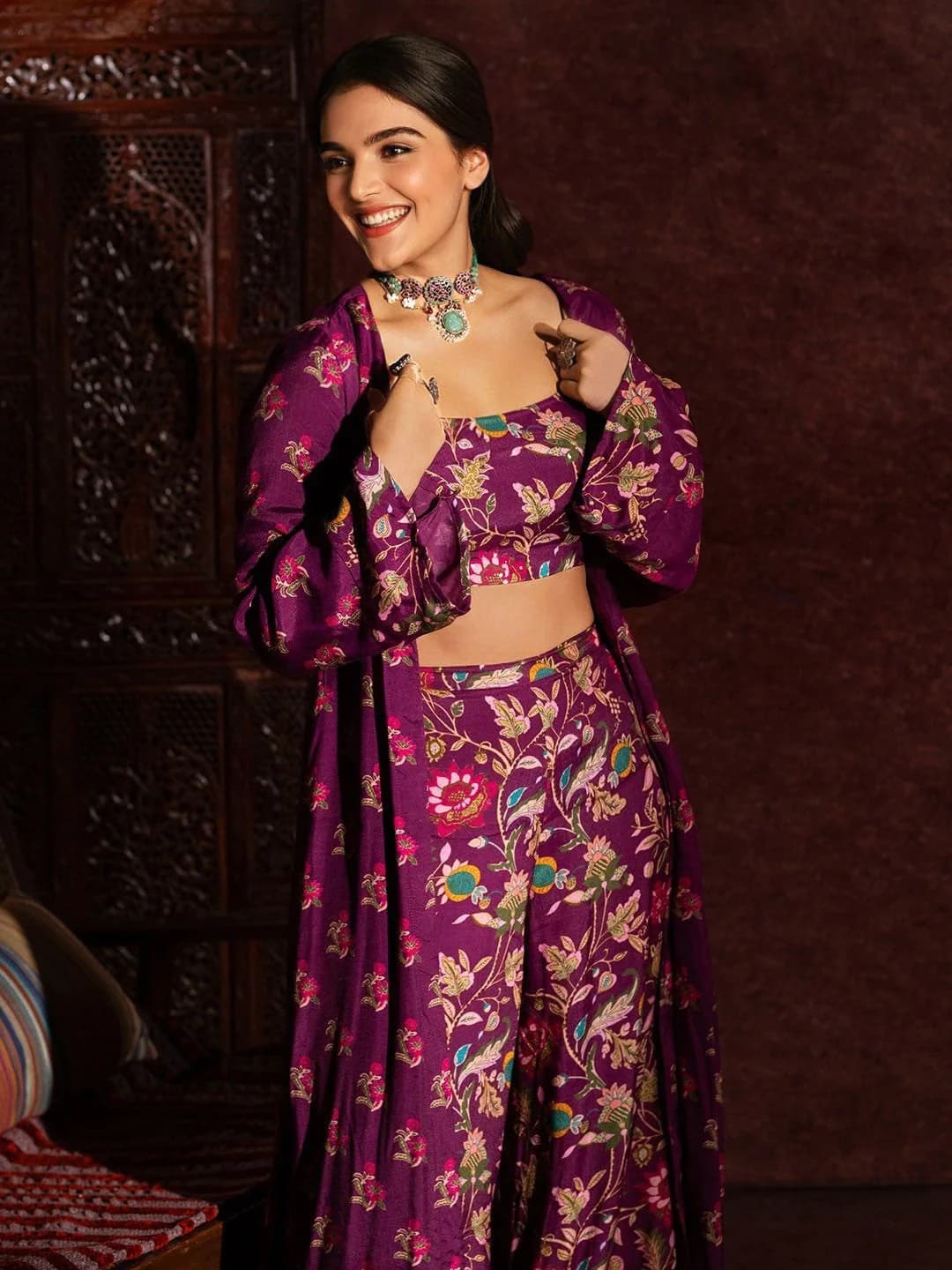Women's Purple Casual Co-ords Set