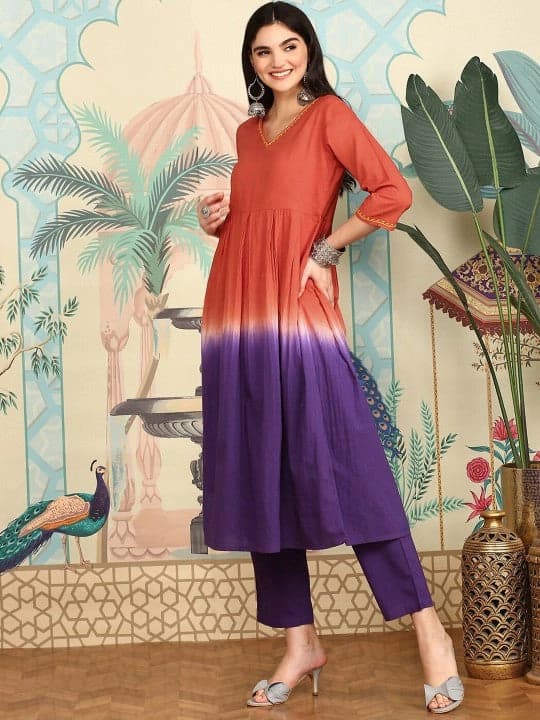 Women's Multicolor Casual Kurta Set