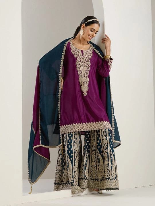 Women's Purple Casual Kurta Set